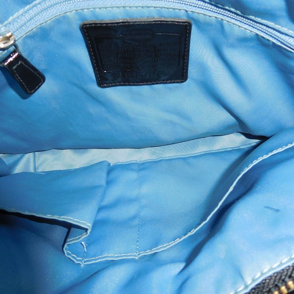 COACH STRIPE STITCHED NYLON TOTE—E1276- F17668 $160 - Picture 8 of 8